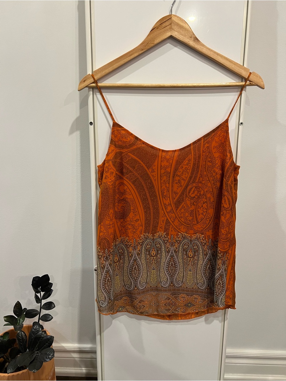 Orange Paisley Lined Camisole